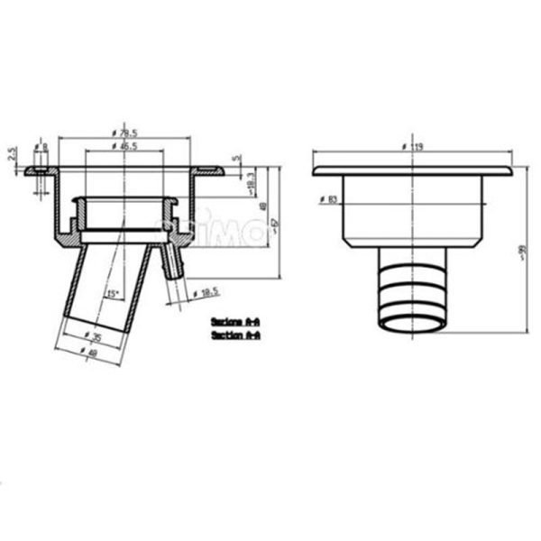 Vandens pildymo lizdas 40 mm