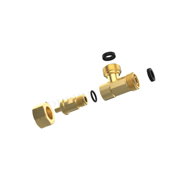 DREHMEISTER T formos jungtis G.12 (W21.8 x 1/14 LH) – žalvarinis LPG adapteris mažam cilindrui - Pilt 2