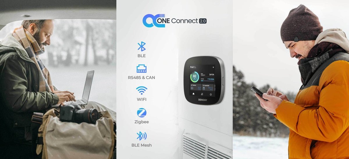 „Renogy ONE Core“ valdymo pultas – nuotolinė prieiga kompiuteriu ir telefonu per „Wi-Fi“, „Zigbee“, RS485 ir CAN